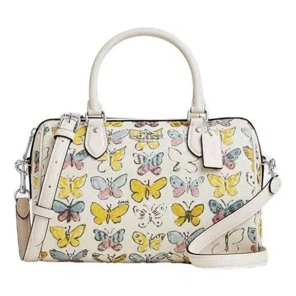 Coach Rowan Satchel Bag & Wallet Set With Butterfly Print